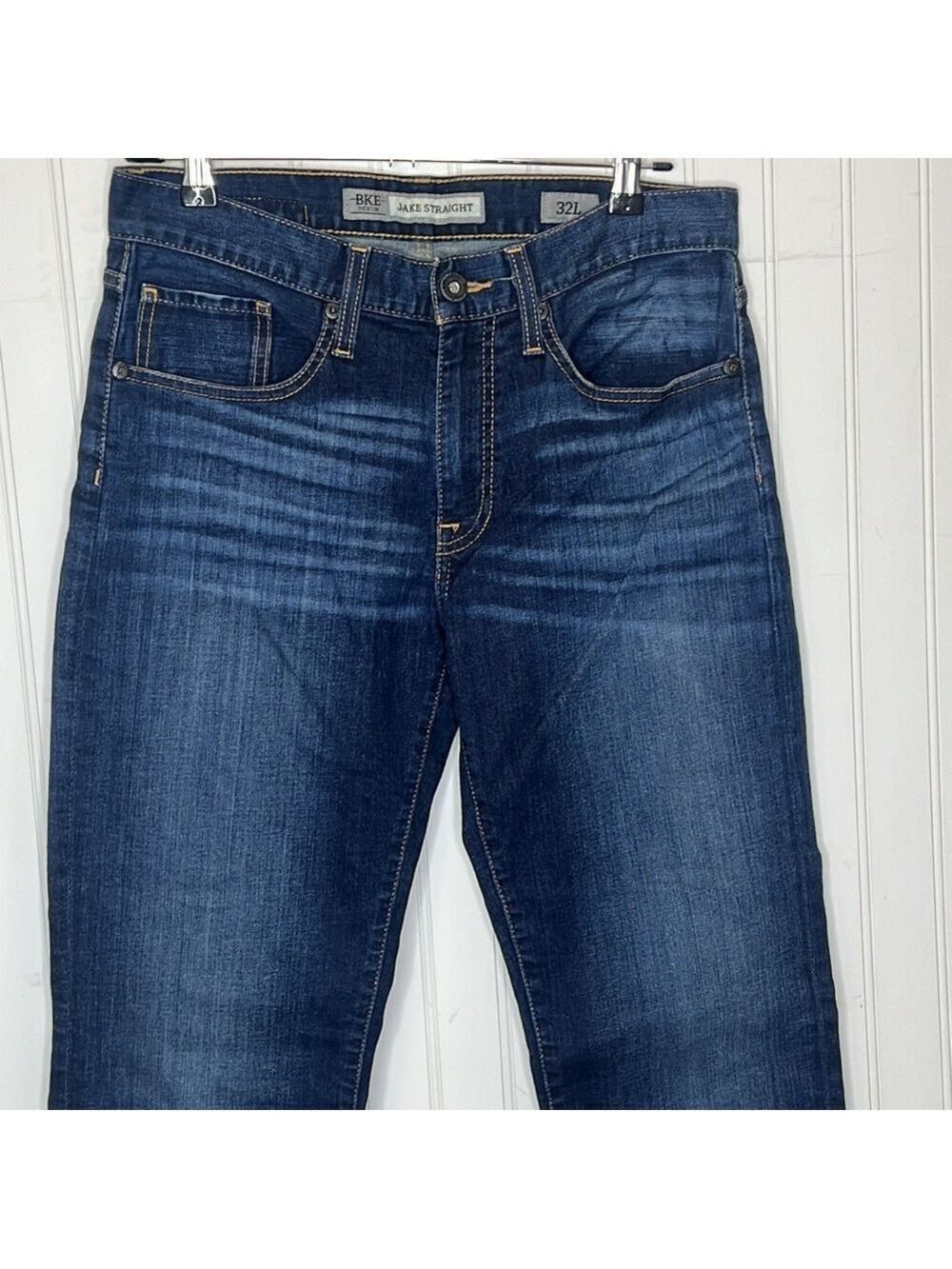 BKE Jake Straight Dark Wash Stretch Jeans Size 32L - Picture 3 of 14